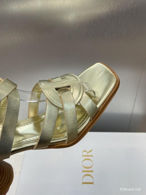 Dior D-Club Jelly Color Hollow Layered Cross Strap High Heel Women Shoes - KFY00290