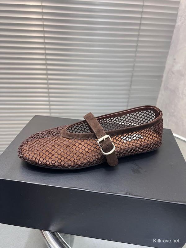 ALAIA 2025/SS New Color Mesh Flat Sandals Single Shoes - KFY00270