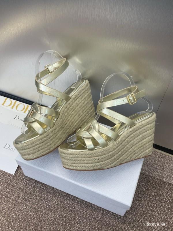 Dior D-Club Jelly Color Hollow Layered Cross Strap Platform High Heel Women Shoes - KFY00290