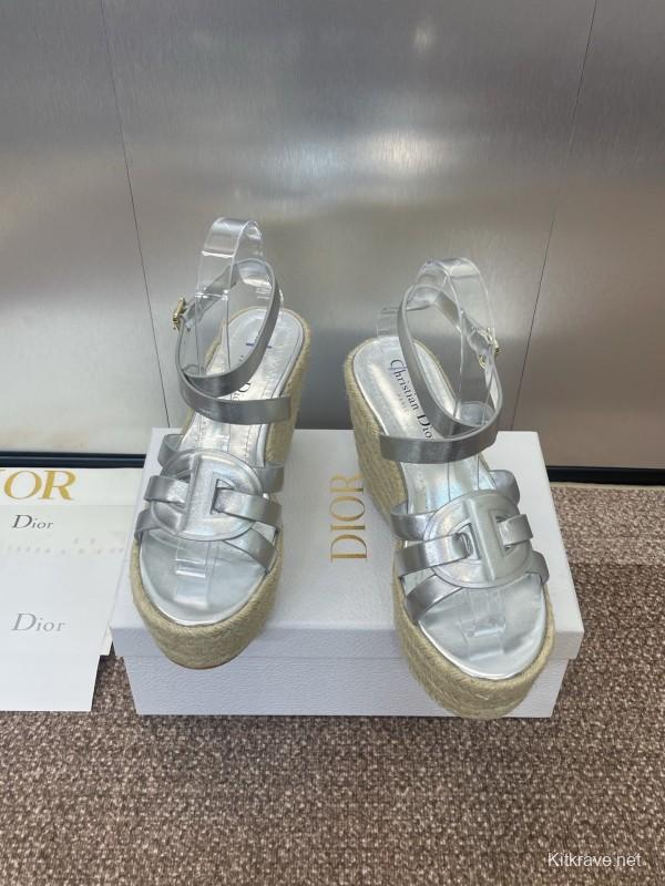 Dior D-Club Jelly Color Hollow Layered Cross Strap Platform High Heel Women's Shoes - KFY00290