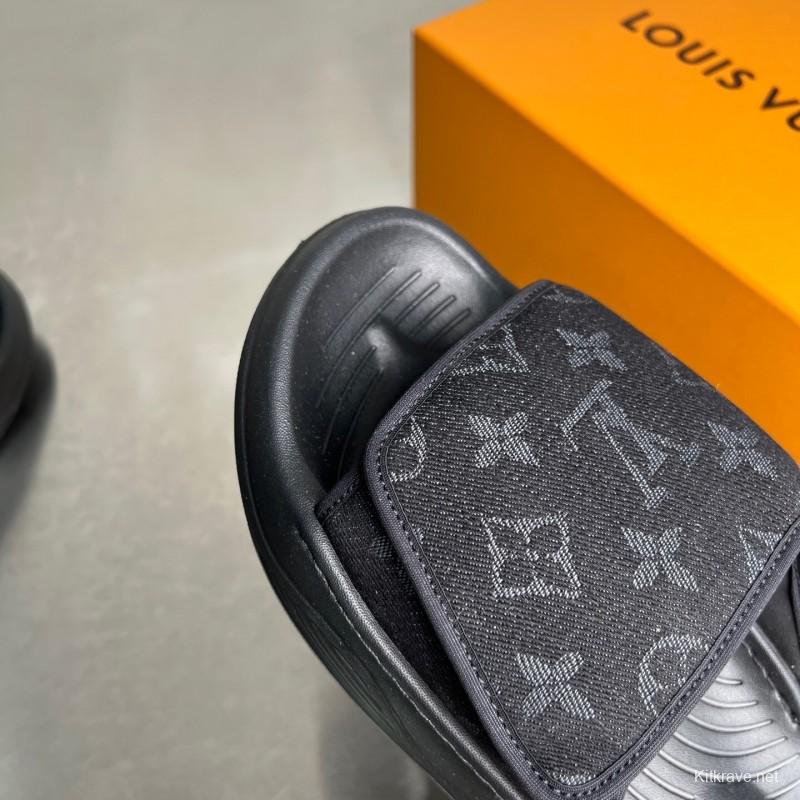 Louis Vuitton Miami Mule Slip-On Sandals with Hook and Loop Fastener - YC