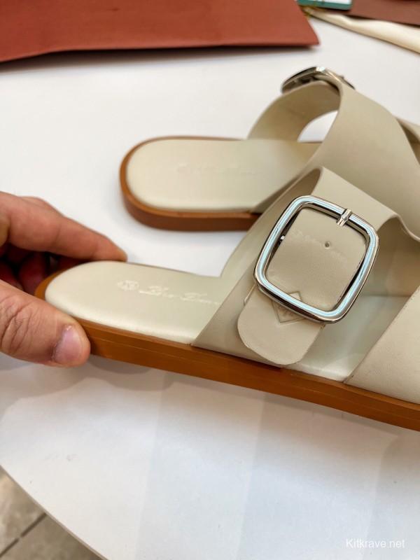 Loro Piana 2025 SS Men's Spring Summer Slippers with High-Quality Stitching and Original Sole - AS00250