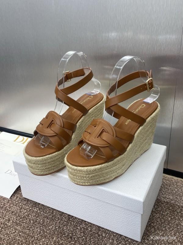 Dior D-Club Jelly Color Hollow Layered Cross Strap Platform High Heel Women's Shoes - KFY00290