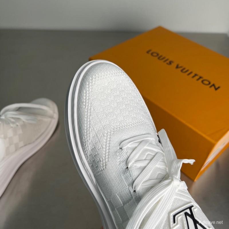 Louis Vuitton Beverly Hills Monogram Knit Sneakers with Imported IP Foam Sole - YC
