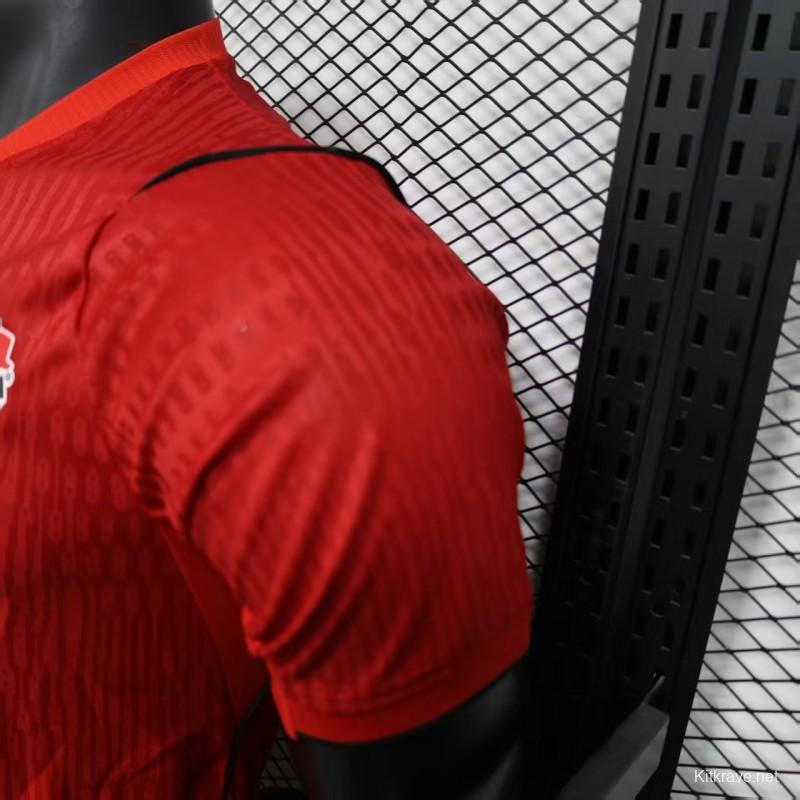 Player Version 2025 Canada Home Red Jersey