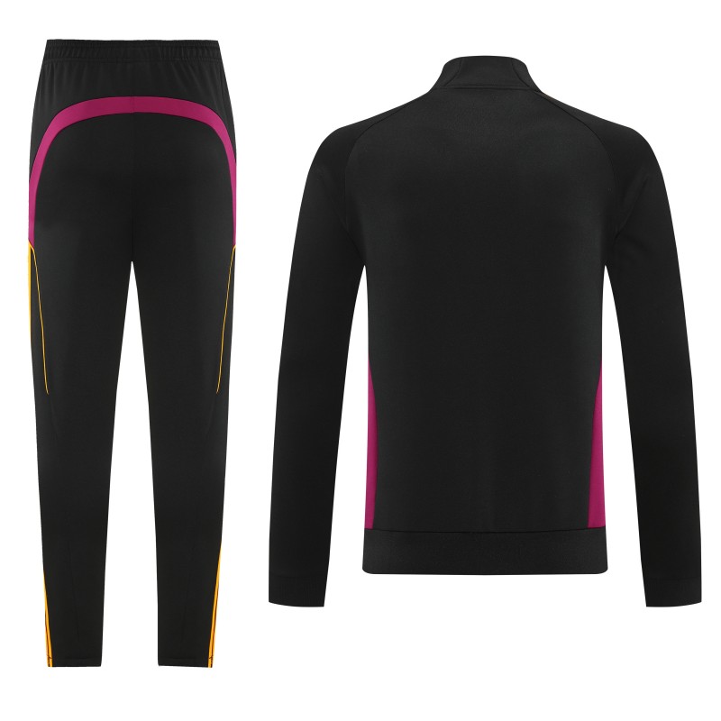 25/26 Roma Black Full Zipper Jacket+Long Pants
