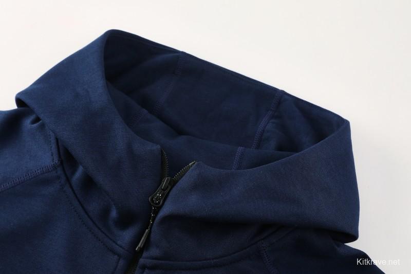 25/26 Barcelona 01 Royal Blue Hoodie Full Zipper Jacket+Long Pants
