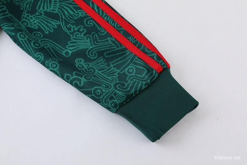 2025 Mexico Green Full Zipper Jacket+Long Pants