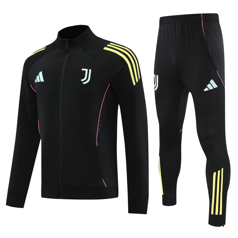 25/26 Juventus Black FULL Zipper Jacket Tracksuit +Long Pants