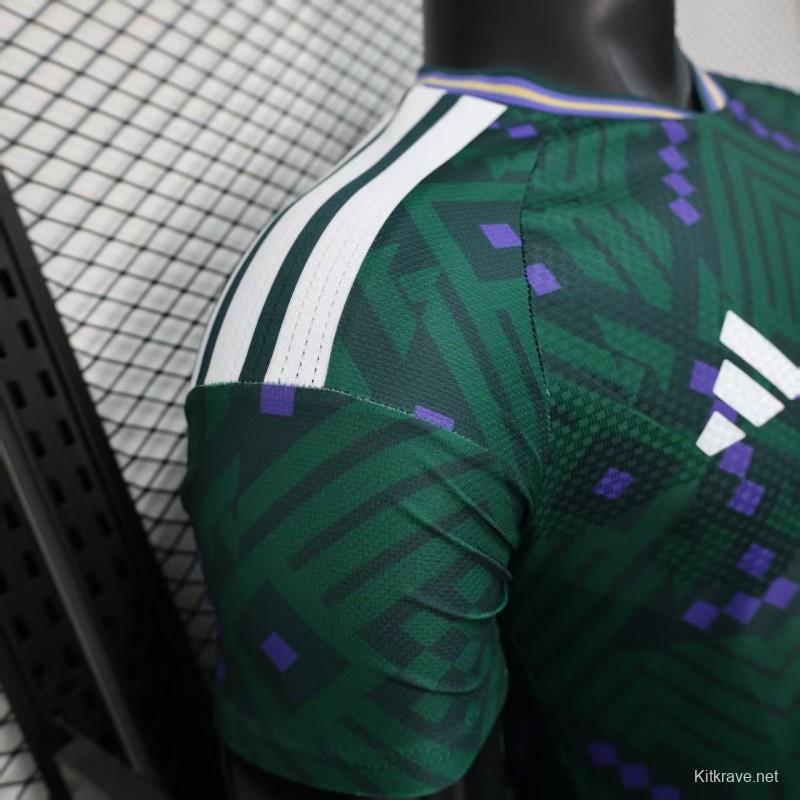 Player Version 2026 Saudi Arabia Home Green with Geometric Diamond Pattern Jersey