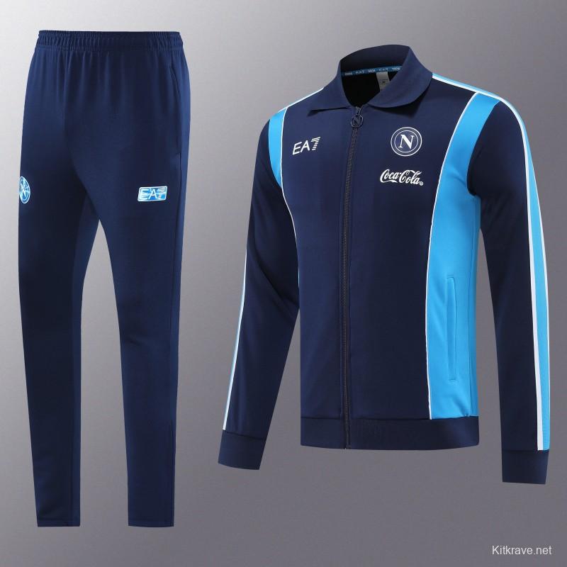 25/26 SSC Napoli Navy Blue  Full zipper Jacket Tracksuit+ long pants