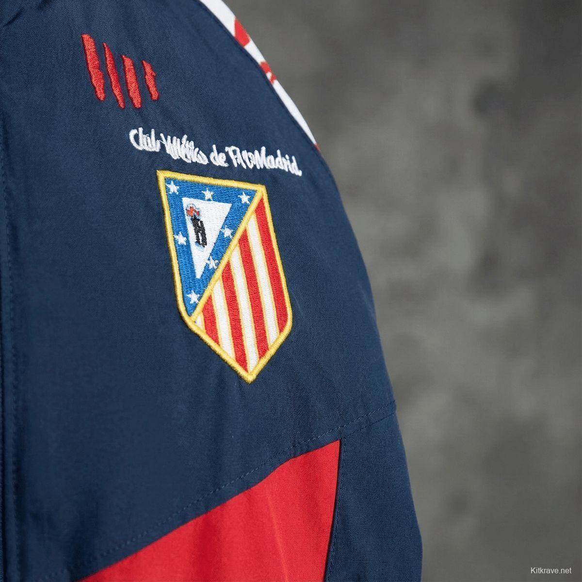 1996/97 Vintage Style Atletico Madrid Black Jacket Windbreaker