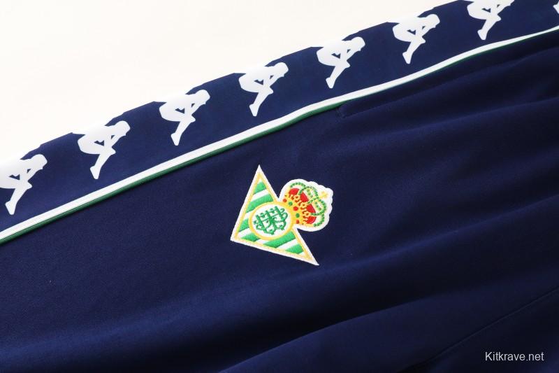 26/27 Real Betis x Kappa Navy Blue  Full Zipper Jacket Tracksuit + Long Pants