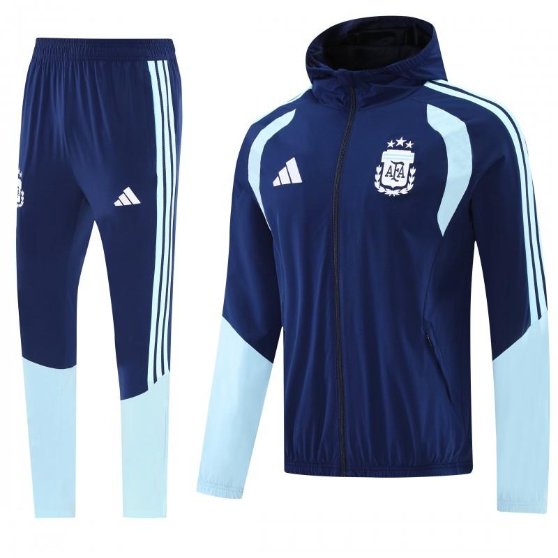 2026 Argentina Navy Blue Full Zipper Jacket + Long Pants