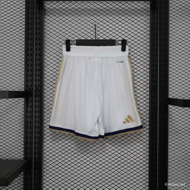 2026 Player Version  Italy Home White with Gold Stripes Shorts