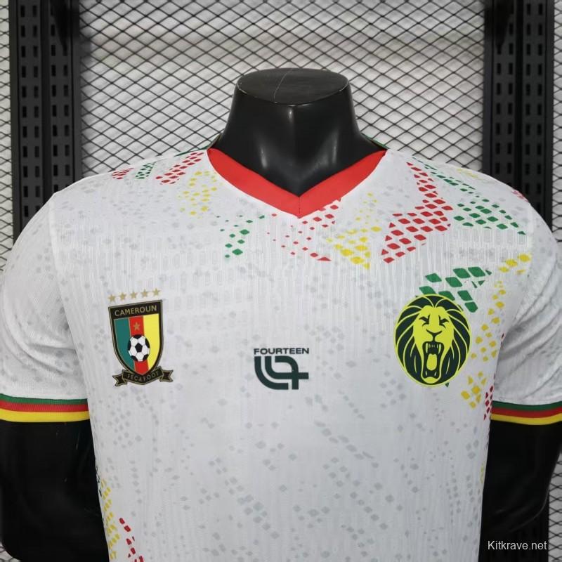 2026 Player Version Cameroon Home White with Red, Dot Pattern Jersey