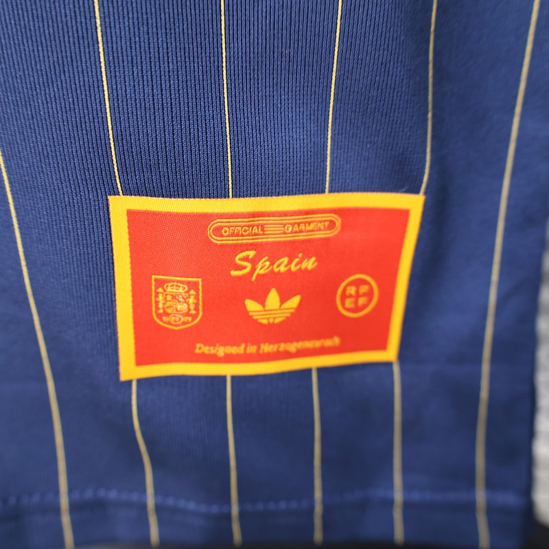 2026 Player Version Spain Navy Blue with Thin Yellow Pinstripes Jersey