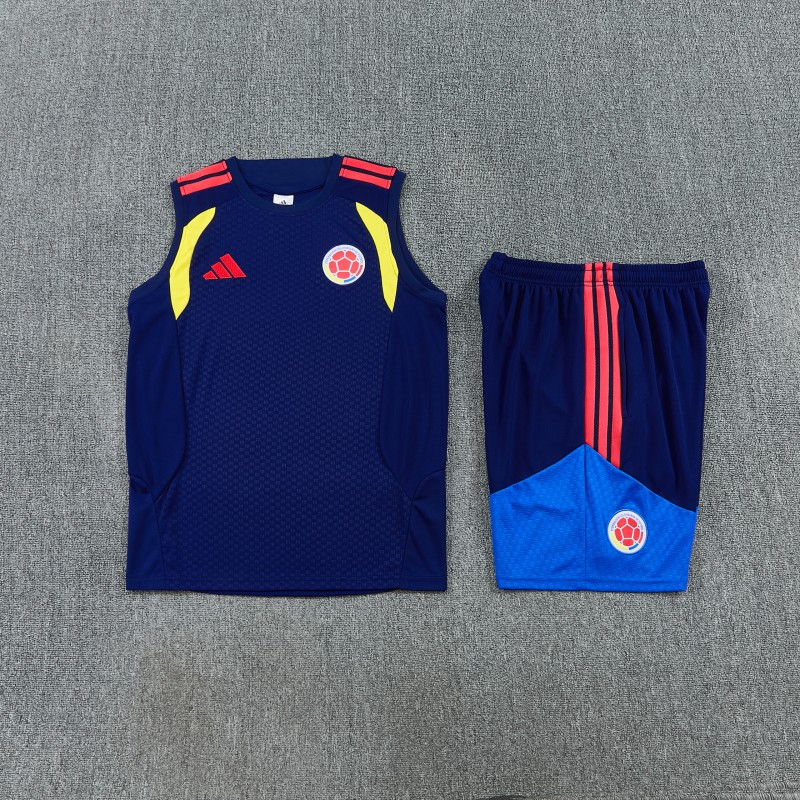 26/27  Colombia Navy Blue Sleeveless Training Vest +Shorts Set