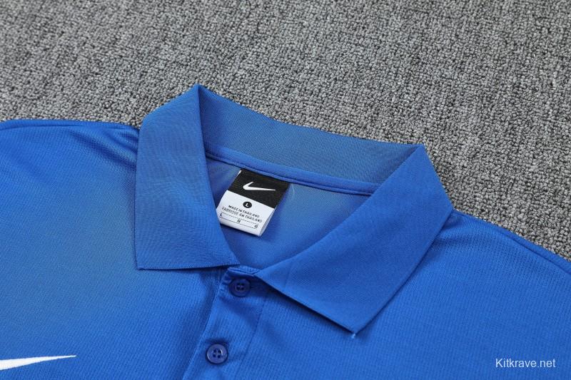 26/27  Atletico Madrid Blue  Polo Training Shirt + Long Pants Tracksuit