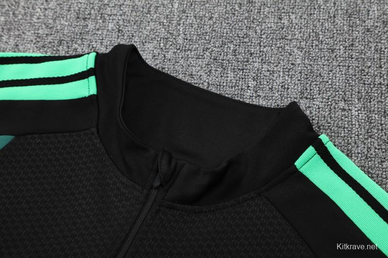 26/27  Mexico Black Half Zipper Jacket Tracksuit + Long Pants