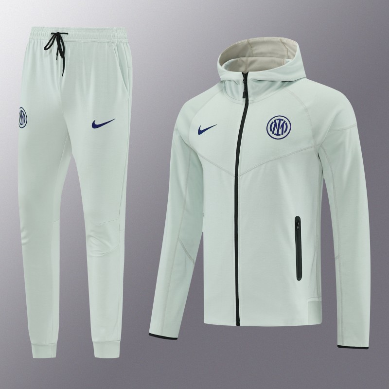 26/27 Inter Milan Light Mint Full Zipper Hooded Tracksuit + Long Pants