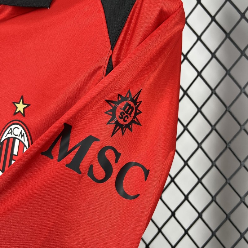 25/26 AC Milan x Slam Jam Limited Edition Long Sleeve Red Forth Jersey