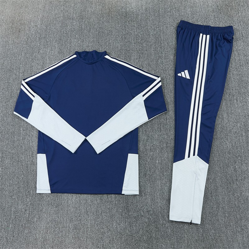 26/27 Real Madrid Away Navy Blue Half Zipper Jacket Tracksuit + Long Pants