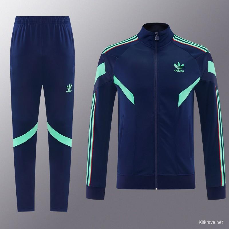 2026/27 Adidas Originals Navy Blue Full Zipper Jacket Tracksuit + Long Pants