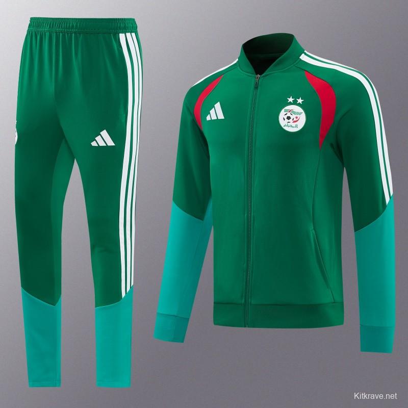 26/27 Algeria  Dark Green  Zipper Training Jacket Tracksuit + Long Pants (Adidas)