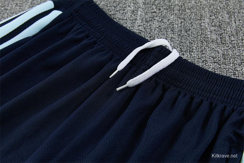 2026 Argentina White & Light Blue Radial Stripe Short Sleeve+Soccer Shorts
