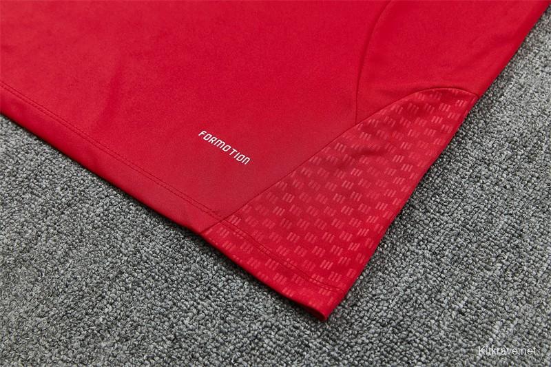 2026 Spain Red Half Zipper Jacket Tracksuit + Long Pants