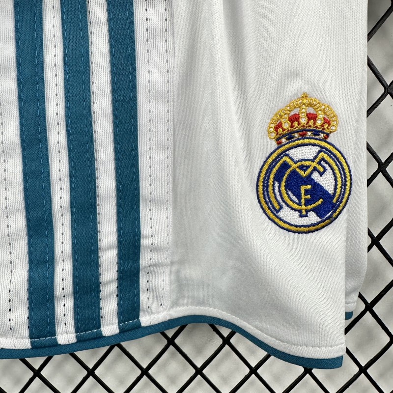 Retro Kids 17/18 Real Madrid Home Long Sleeve Jersey