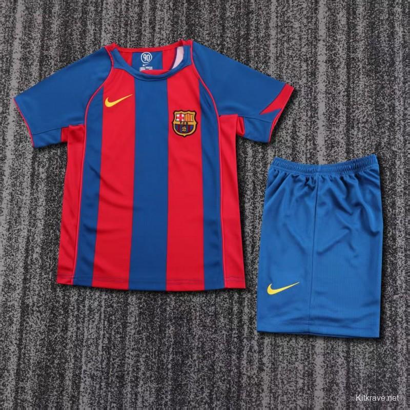 Retro Kids 04/05 FC Barcelona Home Jersey
