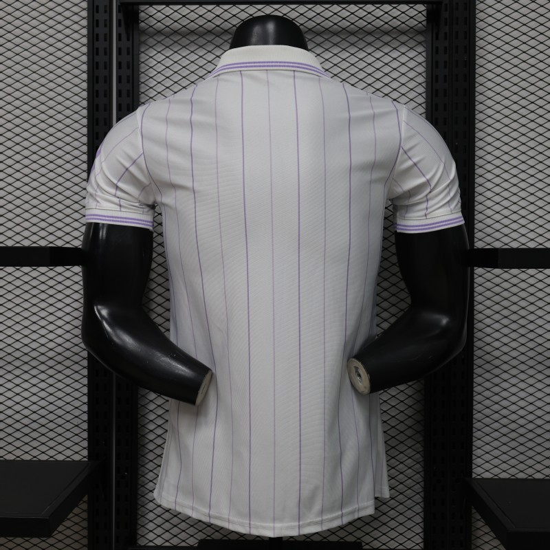 Player Version 26/27 Real Madrid Home White with Purple Pinstripe Jersey
