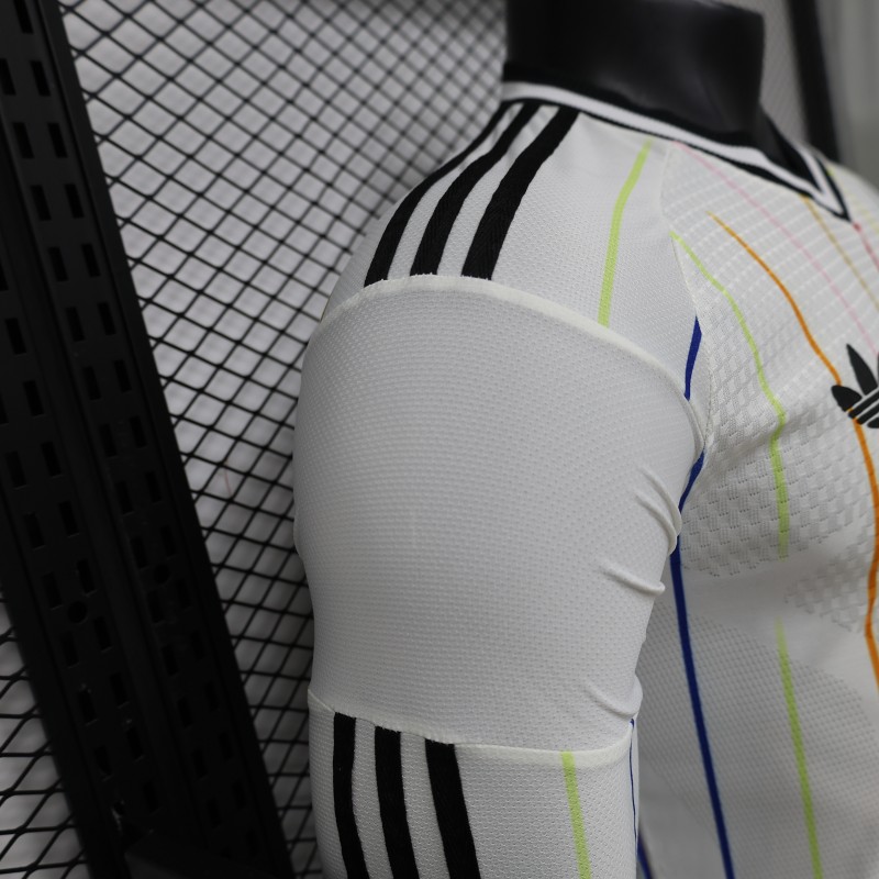 Player Version 2026 Japan Special Edition White with Rainbow  Pinstripe Long Sleeve Jersey