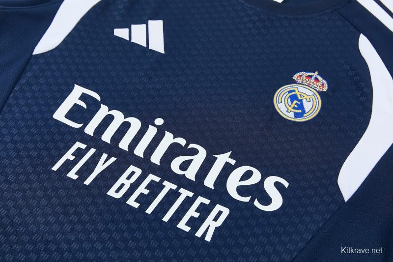 26/27 Real Madrid Navy Blue & White Short Sleeve+Soccer Shorts