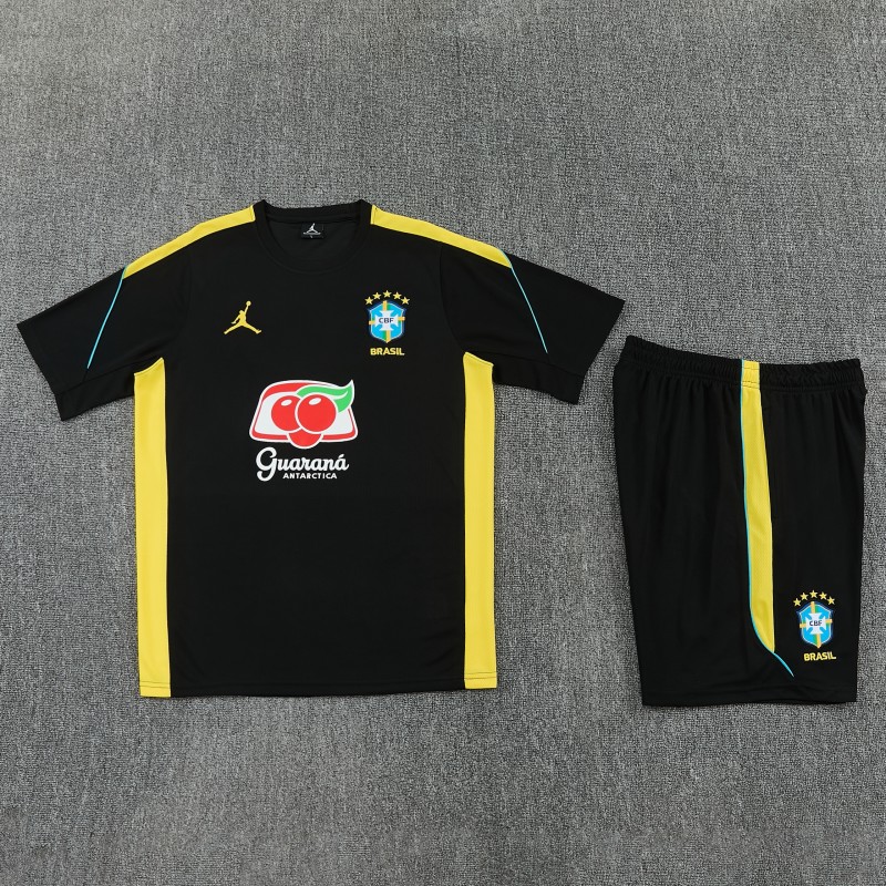 2026 Brazil Black Short Sleeve + Soccer Shorts