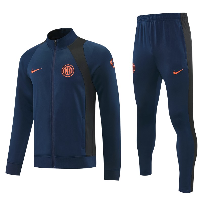 26/27 Inter Milan Navy Blue & Black Full Zipper Jacket Tracksuit + Long Pants