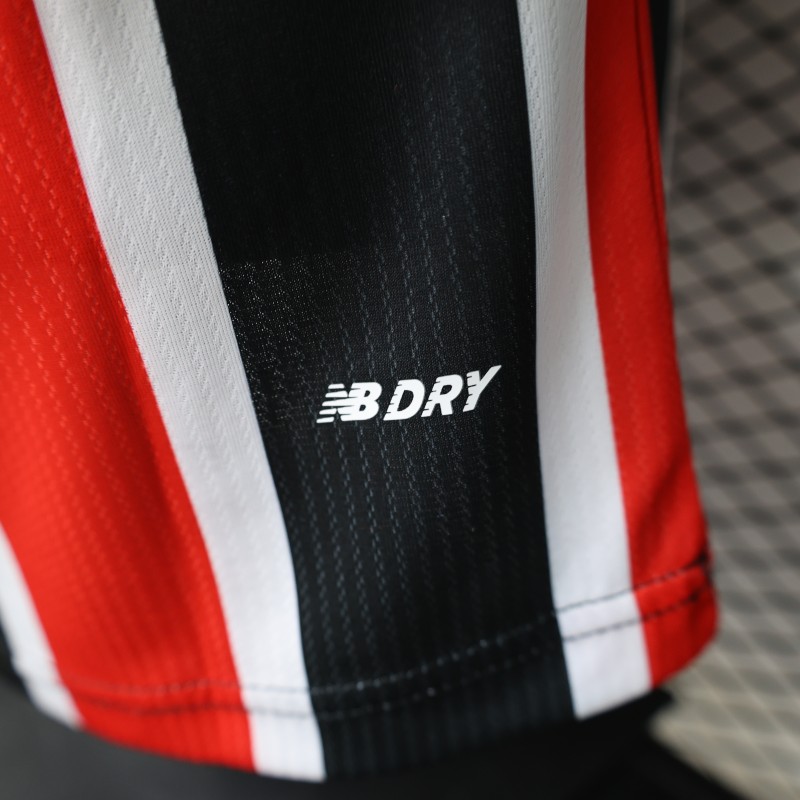 Player Version 26/27 São Paulo FC Away Red & Black Stripe  With White Collar Jersey