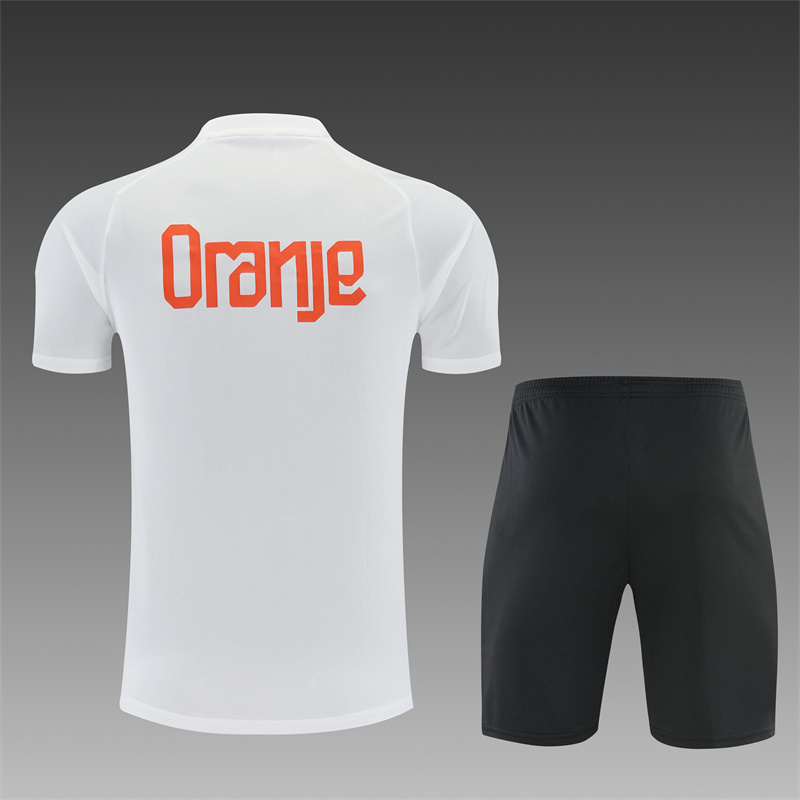 26/27  Netherlands Home White Short Sleeve + Soccer Shorts