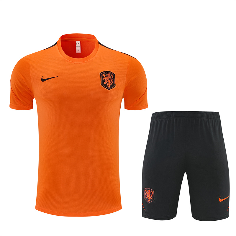 26/27 Netherlands Home Orange Short Sleeve + Soccer Shorts