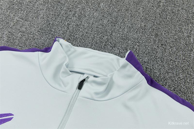 Player Version 26/27  Barcelona Light GreyHalf Zipper Jacket+Long Pants