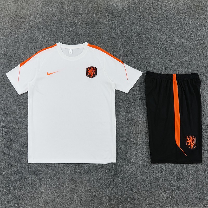 26/27  Netherlands Home White Short Sleeve + Soccer Shorts