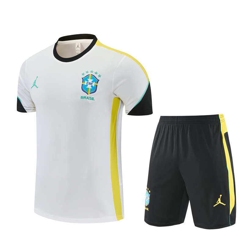 26/27 Brazil Away White Short Sleeve + Soccer Shorts