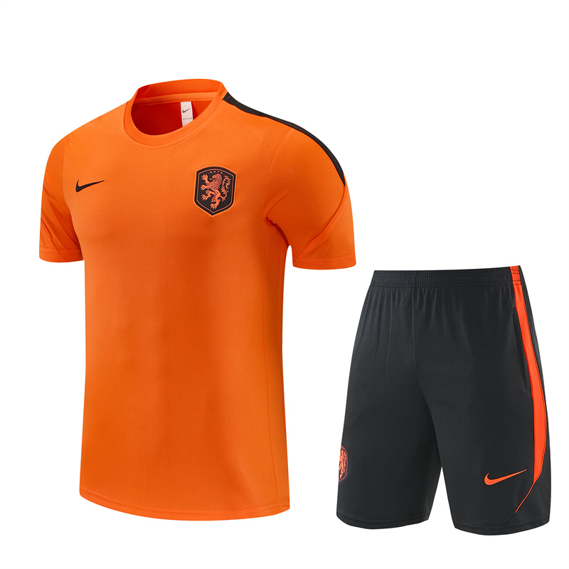 26/27 Netherlands Home Orange Short Sleeve + Soccer Shorts