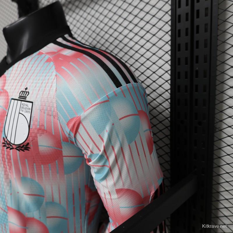 Player Version 26/27 Belgium Frozen Blue & Pink  Away Long Sleeve Jersey
