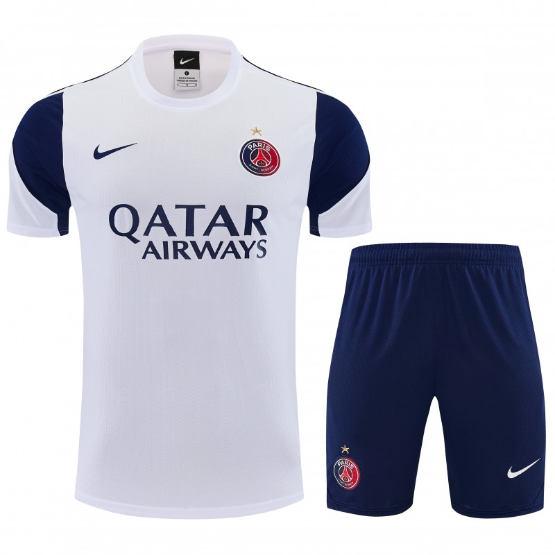 26/27 Paris Saint-Germain White Short Sleeve+Soccer Shorts