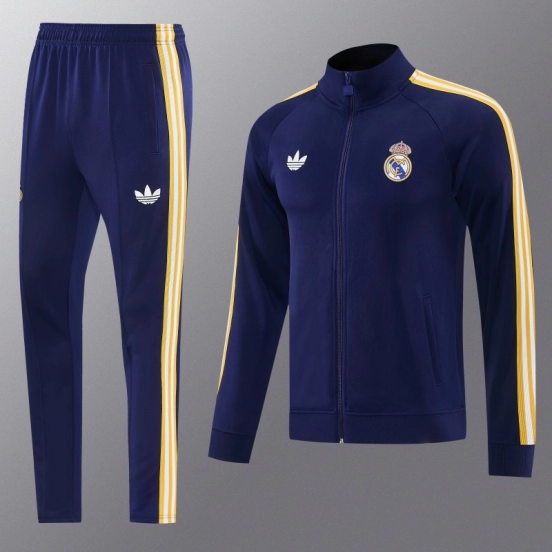 26/27 Real Madrid Navy Full Zipper Jacket Tracksuit + Long Pants