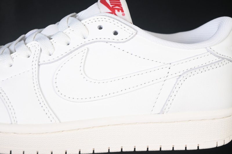 Nike Air Jordan 1 Retro Low OG Sail and University Red Low-Top Retro Basketball Shoes - HQ6998-100