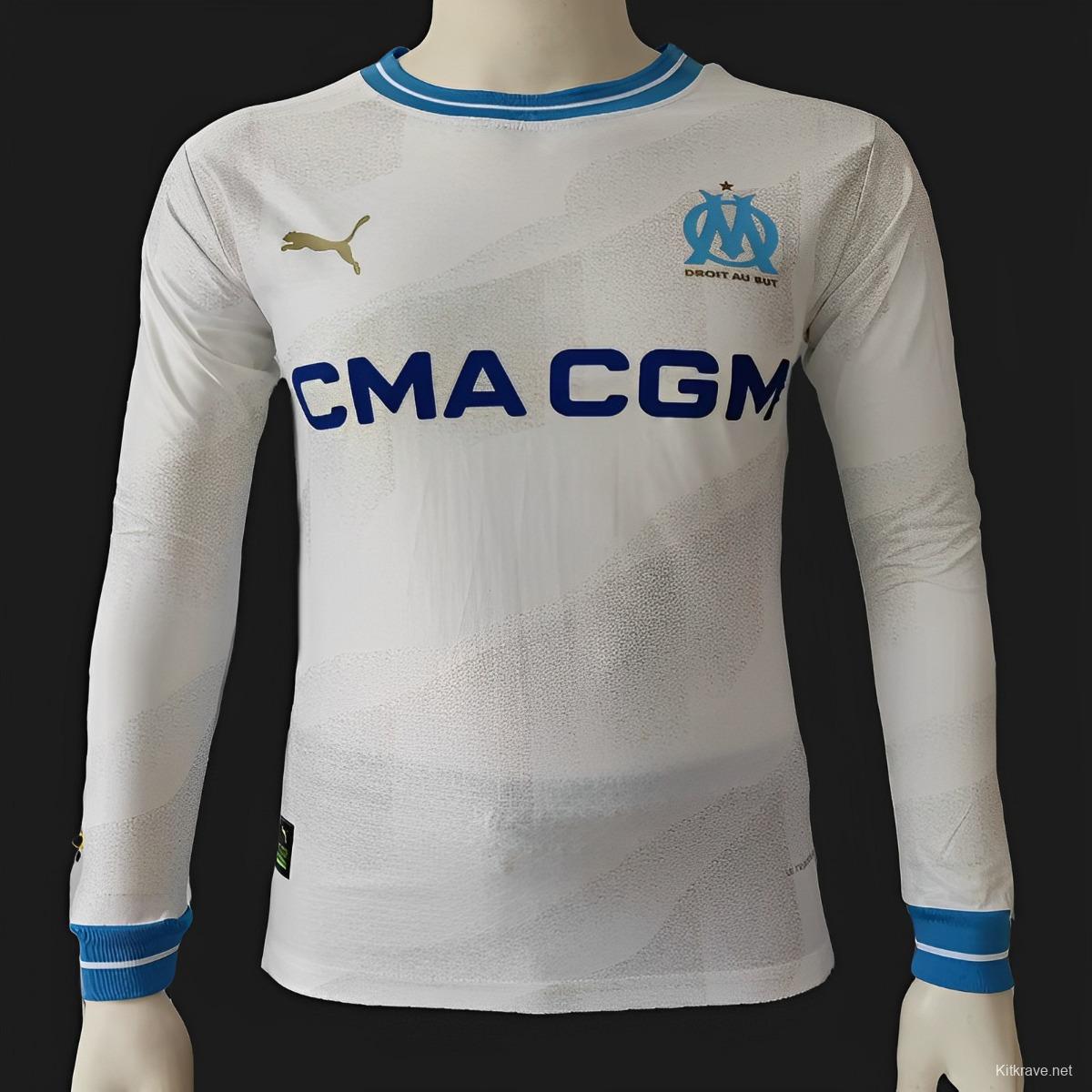 Player Version 23/24 Olympique Marseille Away Long Sleeve White Jersey